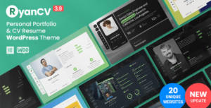RyanCV – Personal Portfolio Resume Theme WordPress