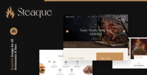 Steaque – Restaurant and Cocktail Bar WordPress Theme