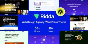Ridda – Web Design Agency WordPress Theme Download